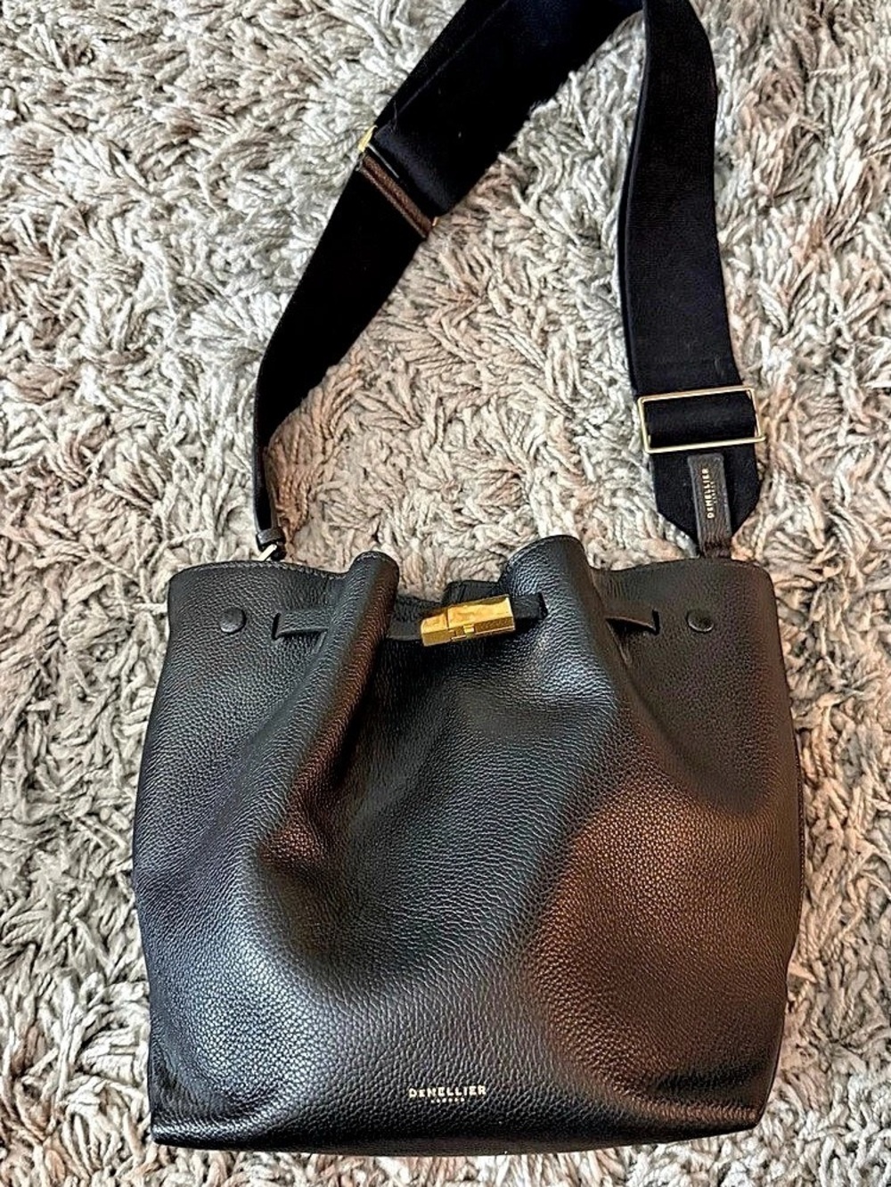 DeMellier Black Leather-Texture Shoulder Bag